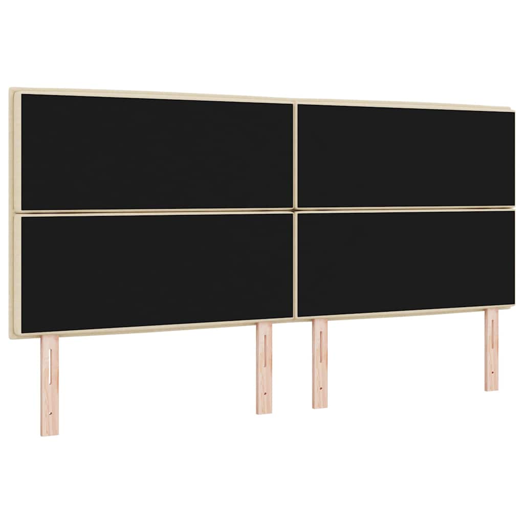 vidaXL LED Kopfteil mit LED-Lichtleisten Creme 200 cm Polyester