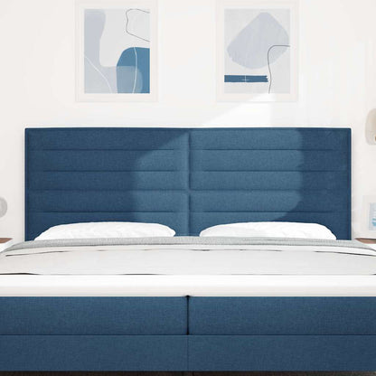 vidaXL LED Kopfteil mit LED-Lichtleisten Blau 200 cm Polyester