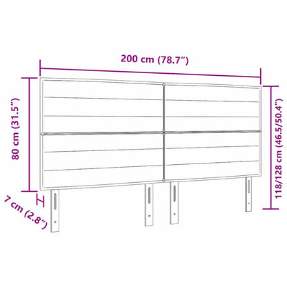 vidaXL LED Kopfteil mit LED-Lichtleisten Blau 200 cm Polyester