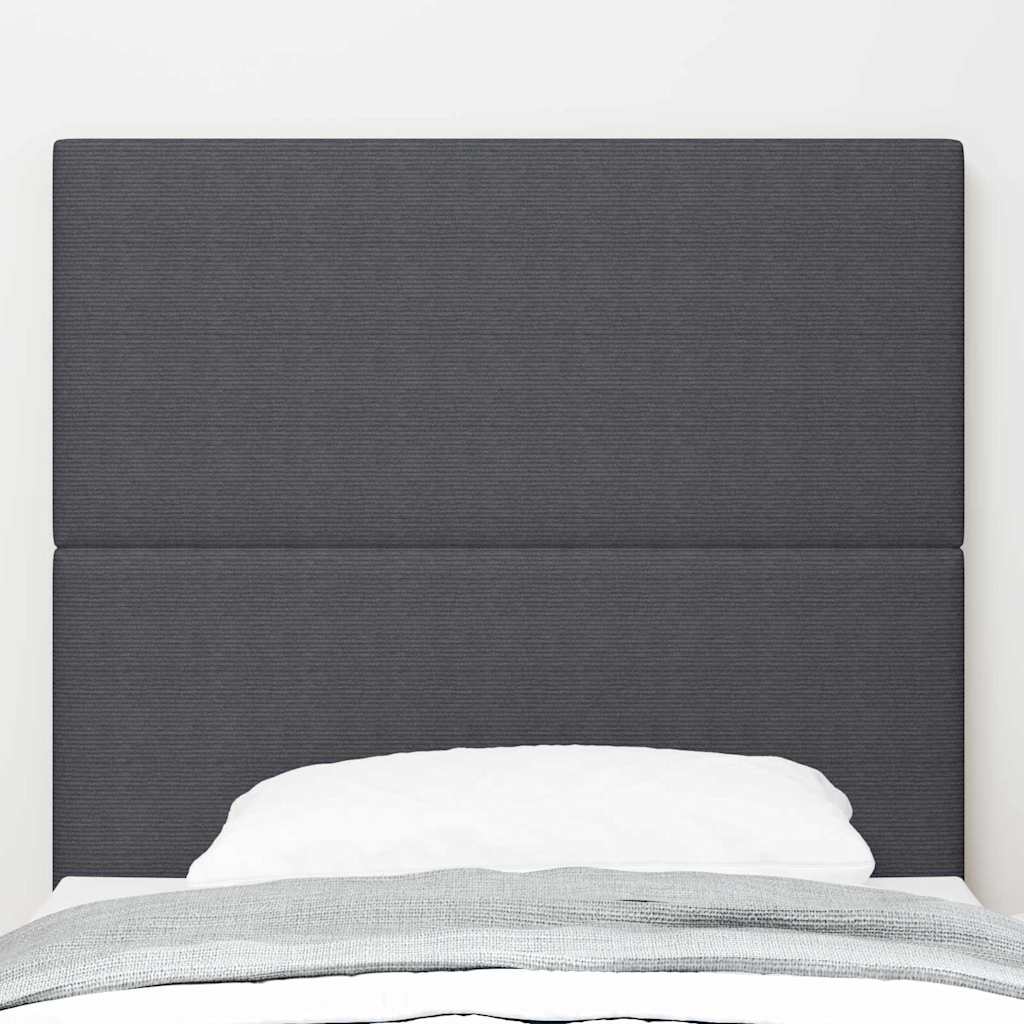 vidaXL LED Kopfteil mit LED-Lichtleisten Dunkelgrau 80 cm Polyester