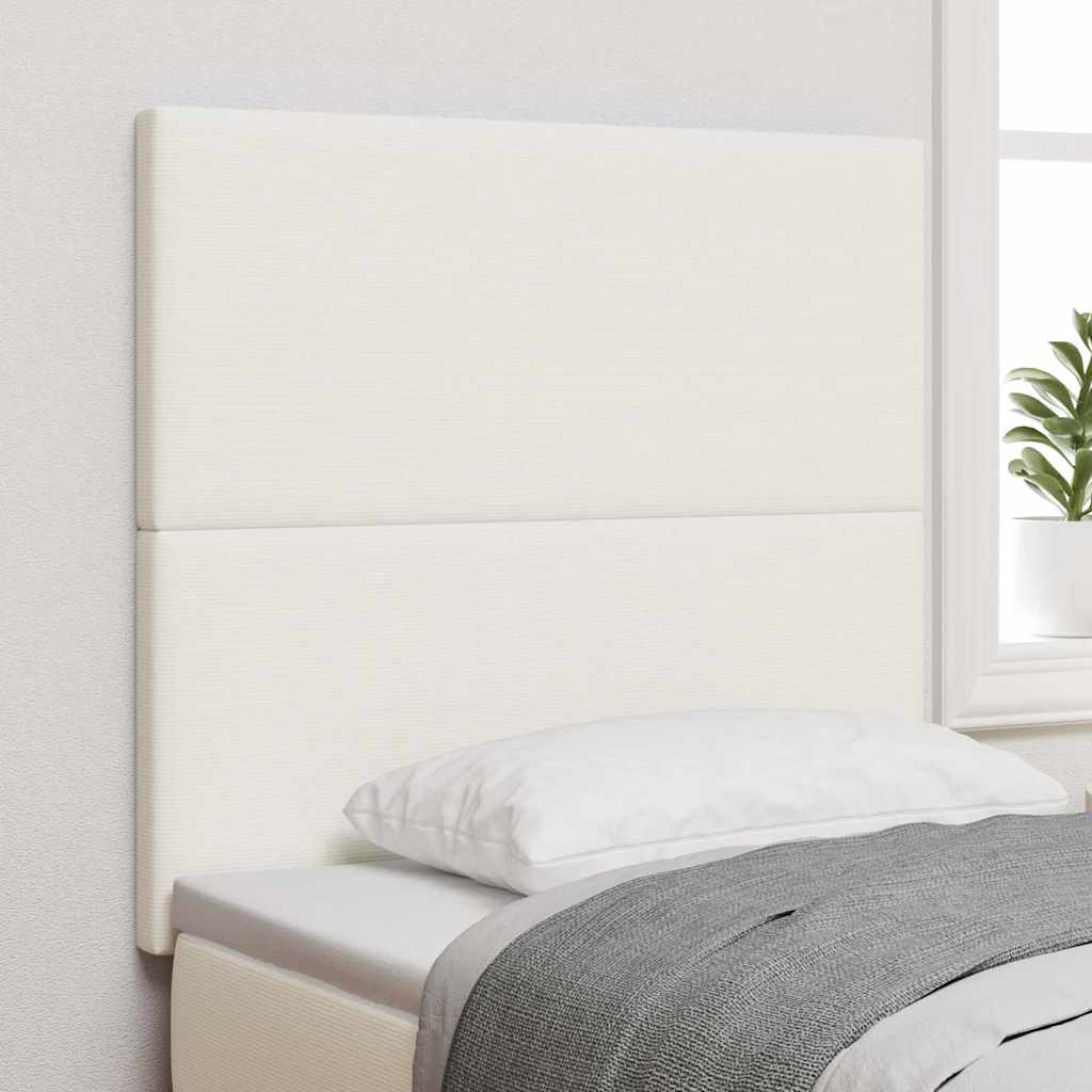 vidaXL LED Kopfteil mit LED-Lichtleisten Creme 80 cm Polyester