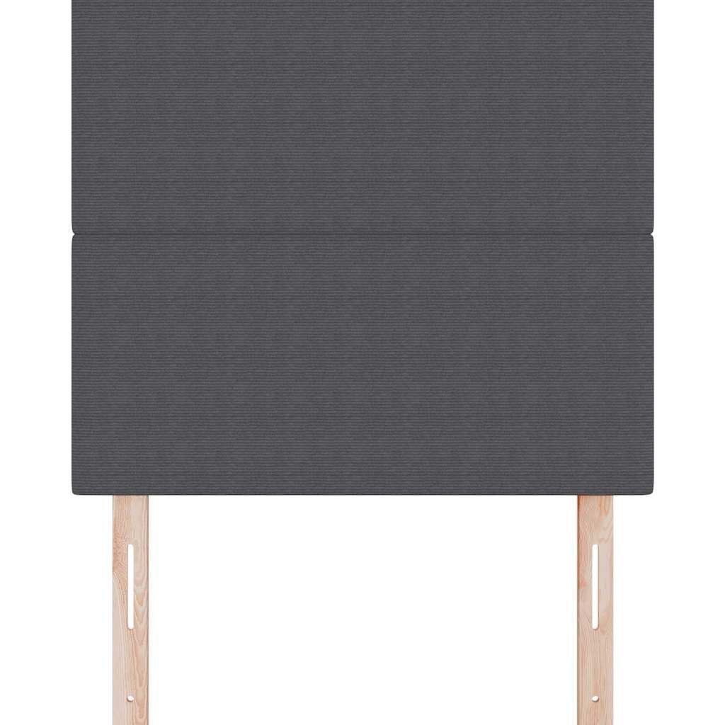 vidaXL LED Kopfteil mit LED-Lichtleisten Dunkelgrau 90 cm Polyester