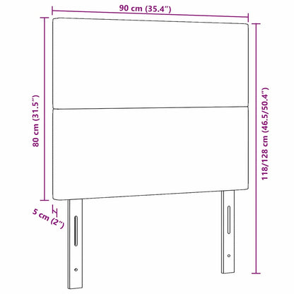 vidaXL LED Kopfteil mit LED-Lichtleisten Dunkelgrau 90 cm Polyester