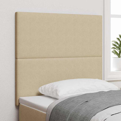 vidaXL LED Kopfteil mit LED-Lichtleisten Grau-Grün 90 cm Polyester