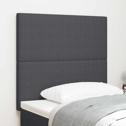 vidaXL LED Kopfteil mit LED-Lichtleisten Dunkelgrau 100 cm Polyester