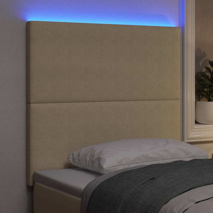 vidaXL LED Kopfteil mit LED-Lichtleisten Grau-Grün 100 cm Polyester