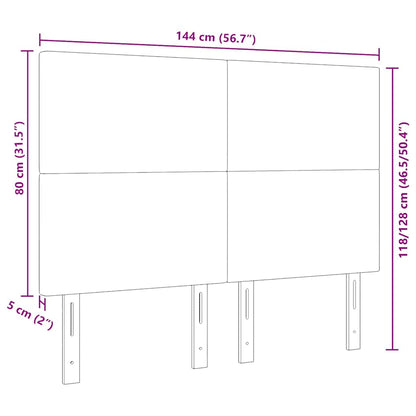 vidaXL LED Kopfteil mit LED-Lichtleisten Hellgrau 144 cm Polyester