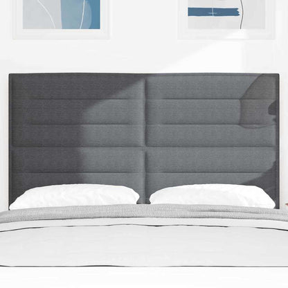 vidaXL LED Kopfteil mit LED-Lichtleisten Dunkelgrau 144 cm Polyester