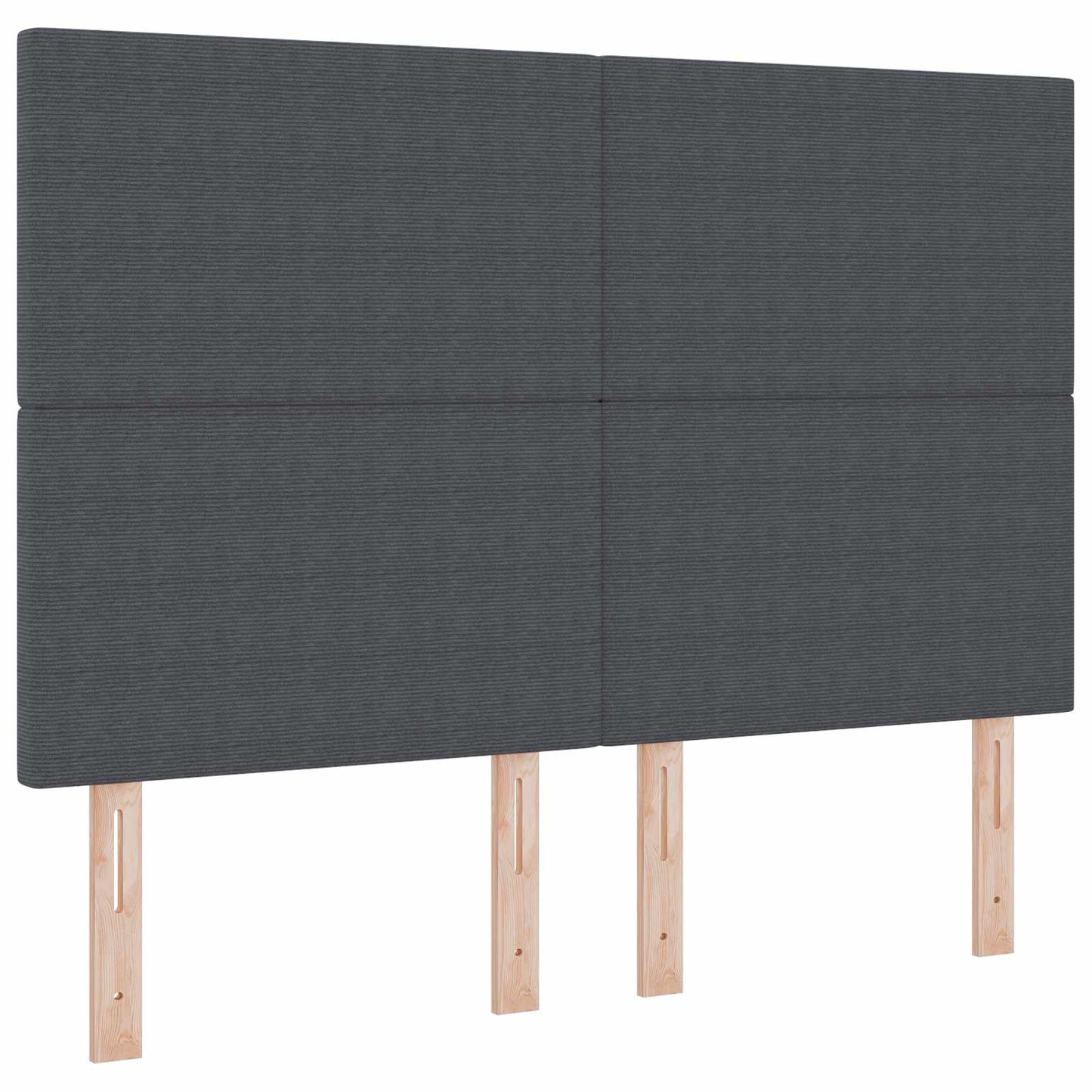 vidaXL LED Kopfteil mit LED-Lichtleisten Dunkelgrau 144 cm Polyester