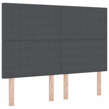 vidaXL Tête de lit avec bandes LED Gris foncé 144 cm Polyester