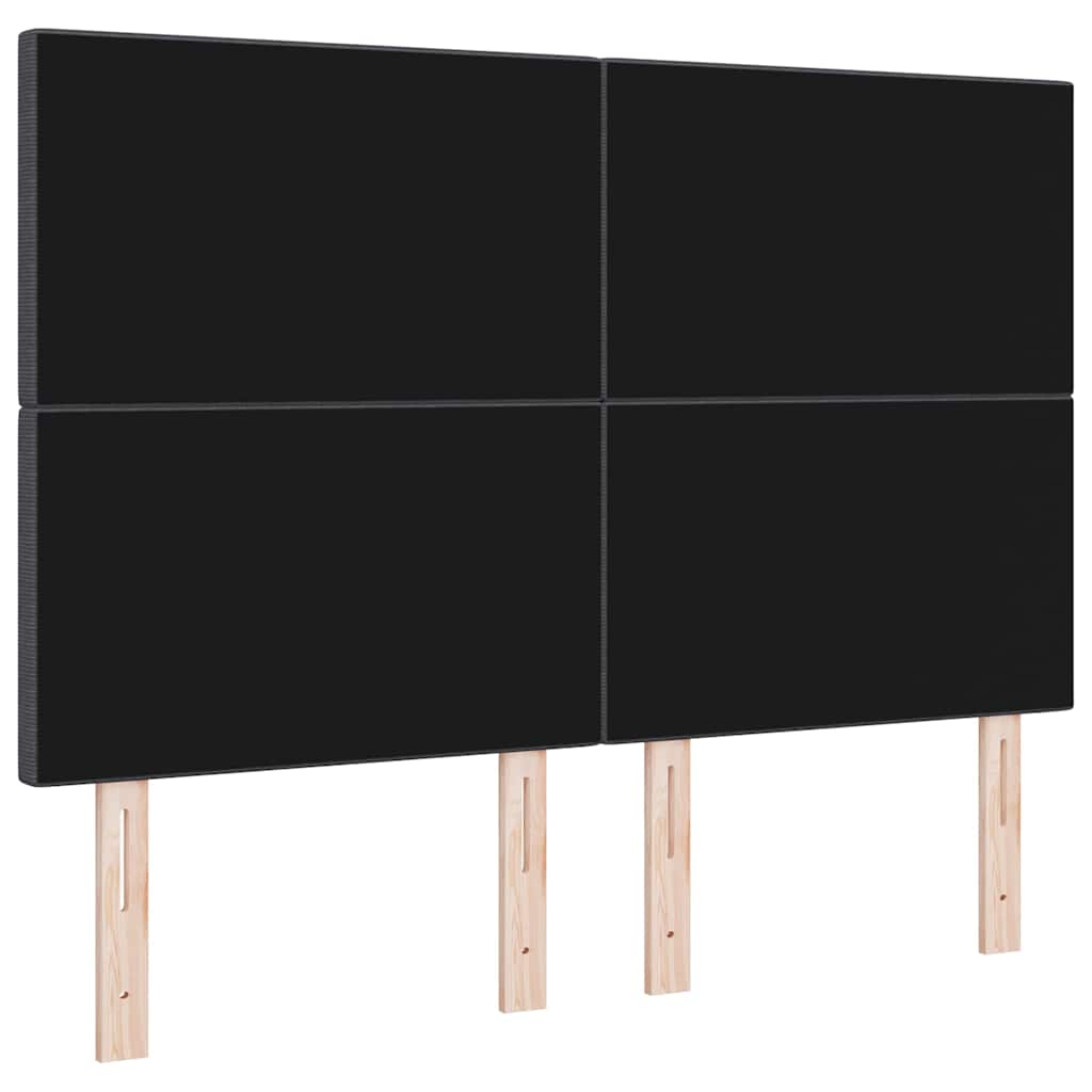 vidaXL LED Kopfteil mit LED-Lichtleisten Dunkelgrau 144 cm Polyester