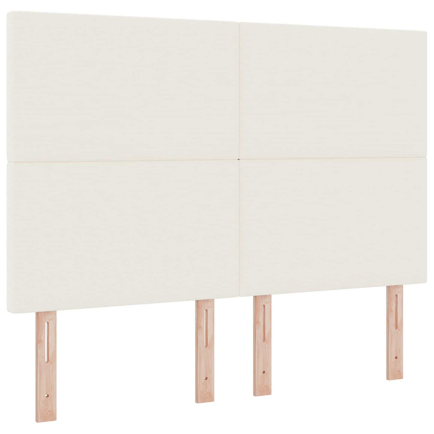 vidaXL LED Kopfteil mit LED-Lichtleisten Creme 144 cm Polyester