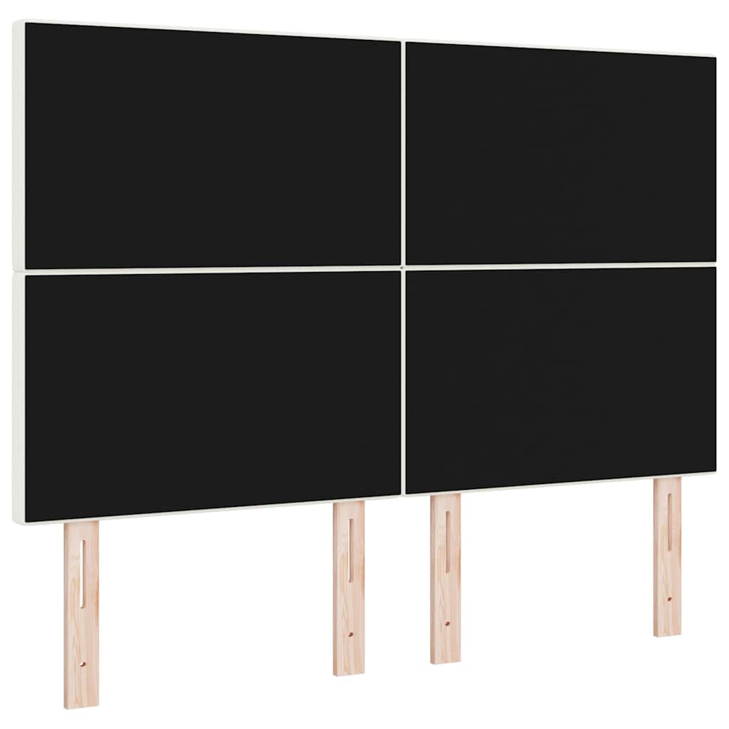 vidaXL LED Kopfteil mit LED-Lichtleisten Creme 144 cm Polyester