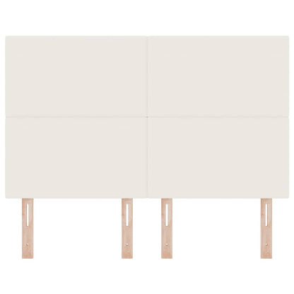vidaXL LED Kopfteil mit LED-Lichtleisten Creme 144 cm Polyester