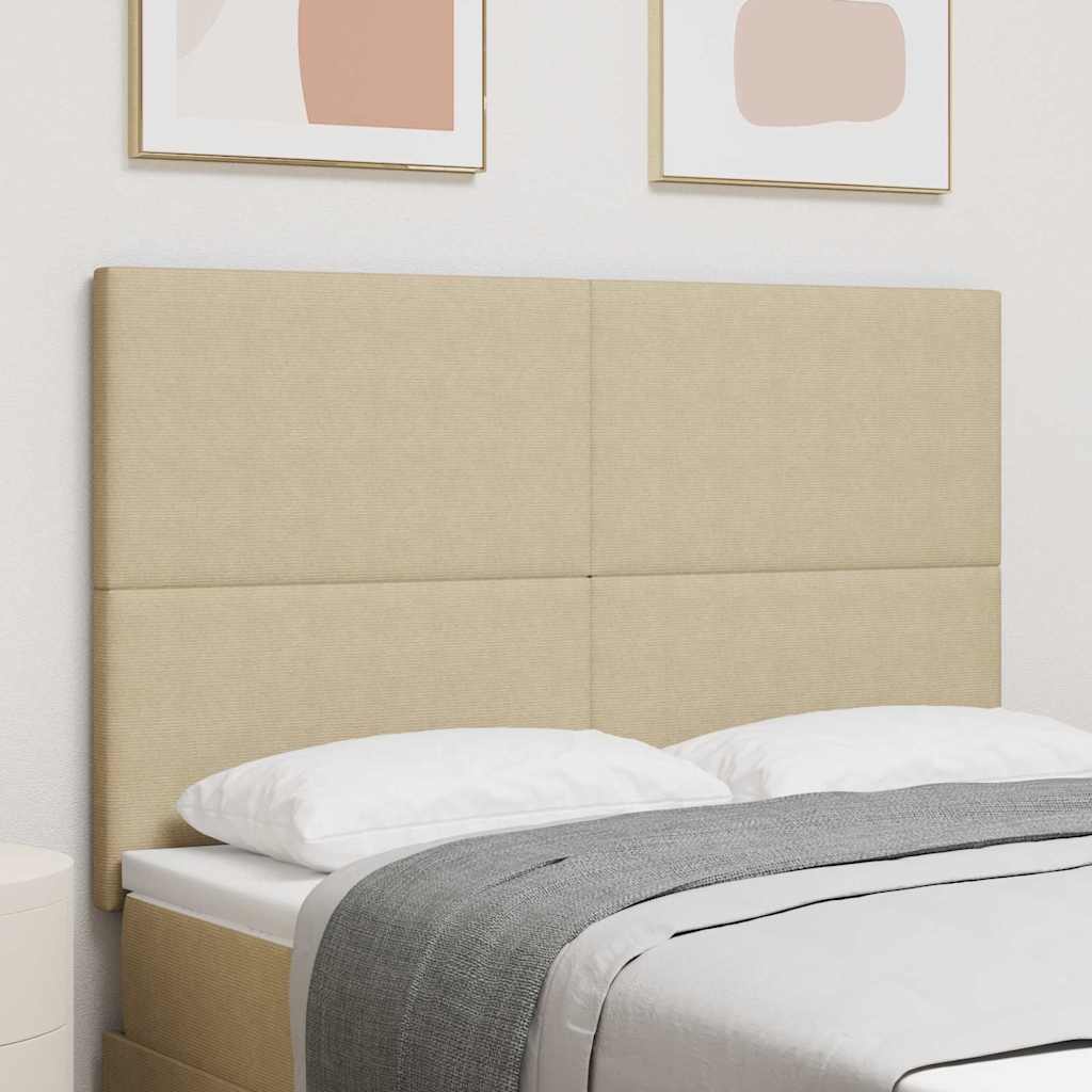 vidaXL LED Kopfteil mit LED-Lichtleisten Grau-Grün 144 cm Polyester