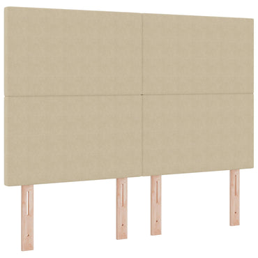 vidaXL Tête de lit à LED avec bandes lumineuses LED gris-vert 144 cm polyester