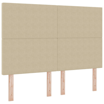 vidaXL LED Kopfteil mit LED-Lichtleisten Grau-Grün 144 cm Polyester