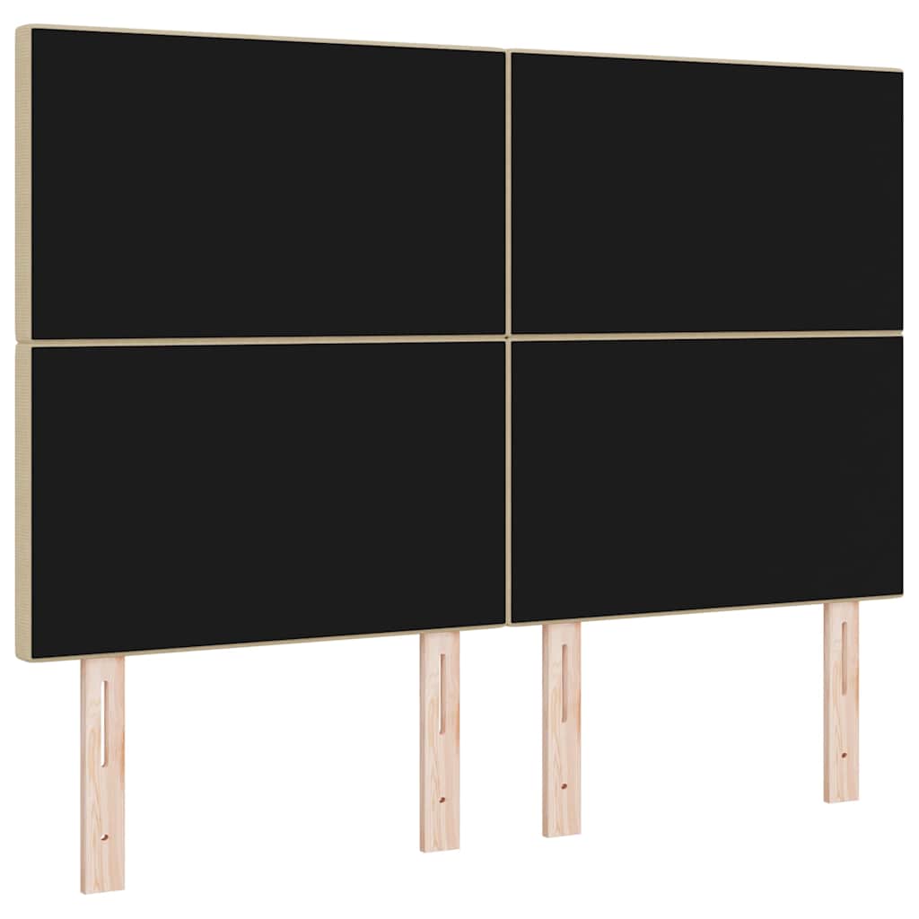 vidaXL LED Kopfteil mit LED-Lichtleisten Grau-Grün 144 cm Polyester