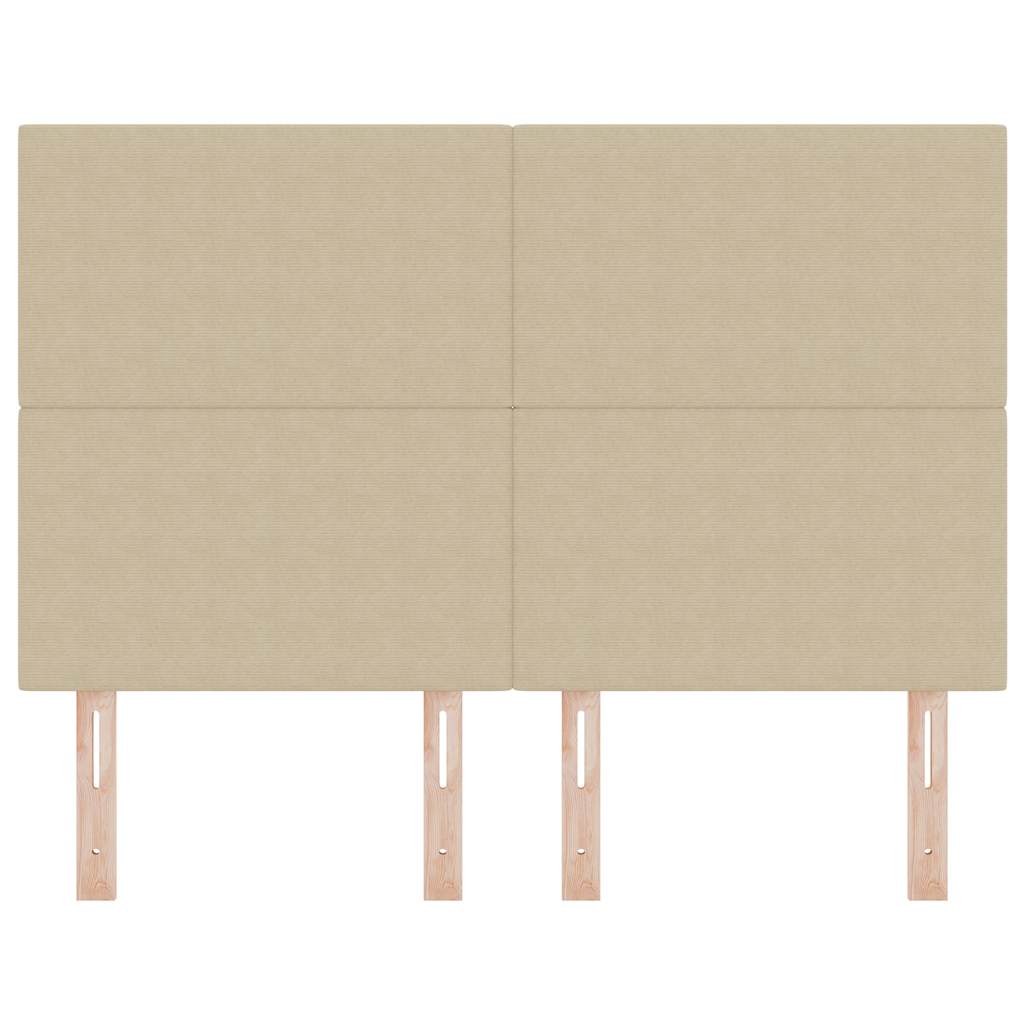vidaXL LED Kopfteil mit LED-Lichtleisten Grau-Grün 144 cm Polyester