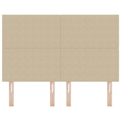 vidaXL LED Kopfteil mit LED-Lichtleisten Grau-Grün 144 cm Polyester