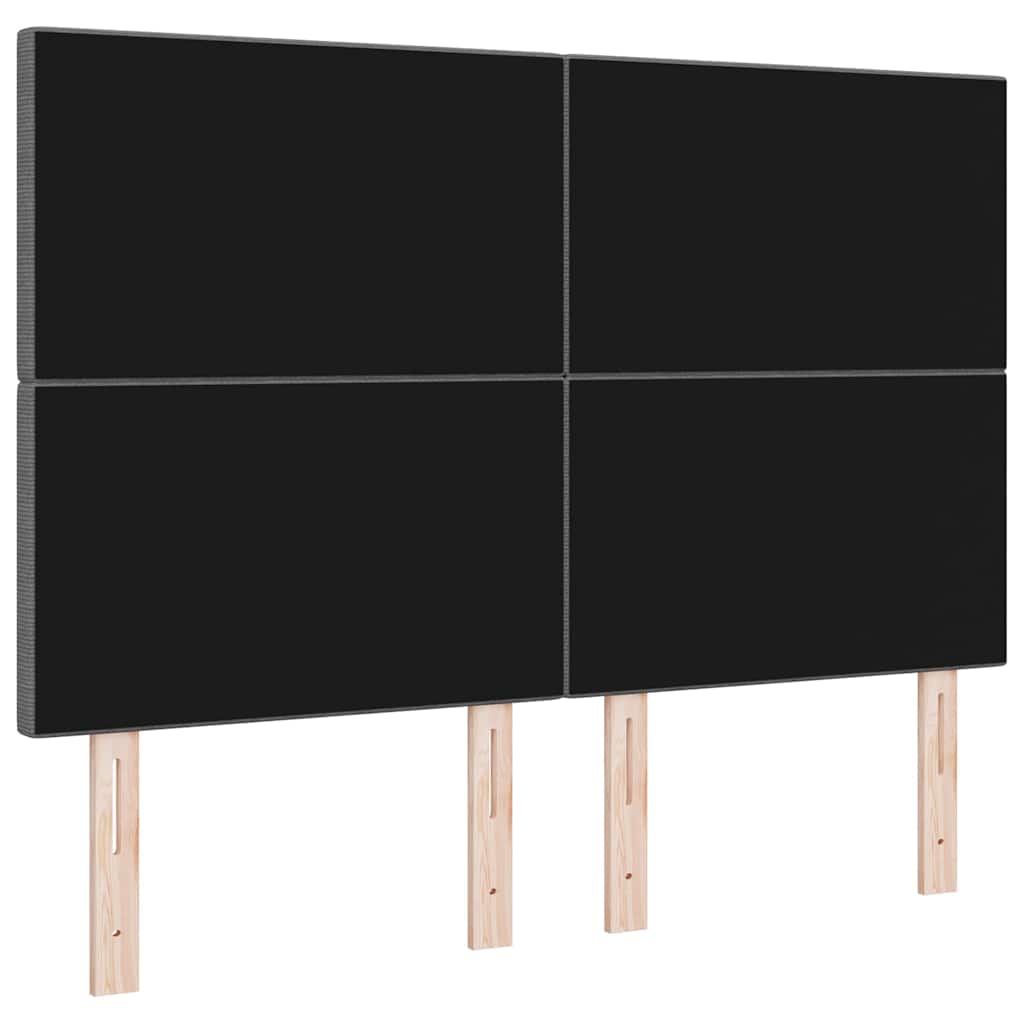 vidaXL LED Kopfteil mit LED-Lichtleisten Hellgrau 160 cm Polyester