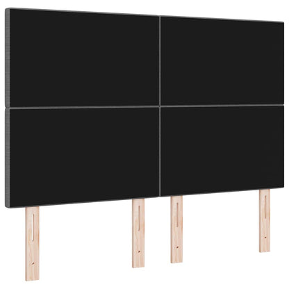 vidaXL LED Kopfteil mit LED-Lichtleisten Hellgrau 160 cm Polyester