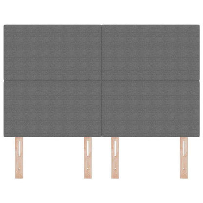 vidaXL LED Kopfteil mit LED-Lichtleisten Hellgrau 160 cm Polyester