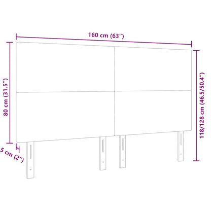 vidaXL LED Kopfteil mit LED-Lichtleisten Hellgrau 160 cm Polyester