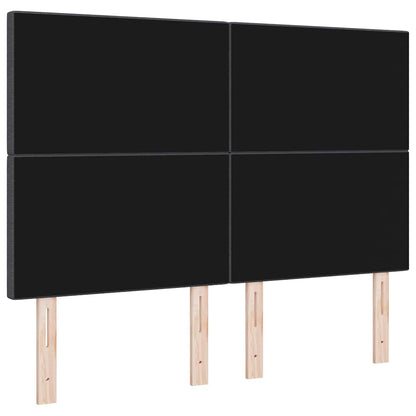 vidaXL LED Kopfteil mit LED-Lichtleisten Dunkelgrau 160 cm Polyester