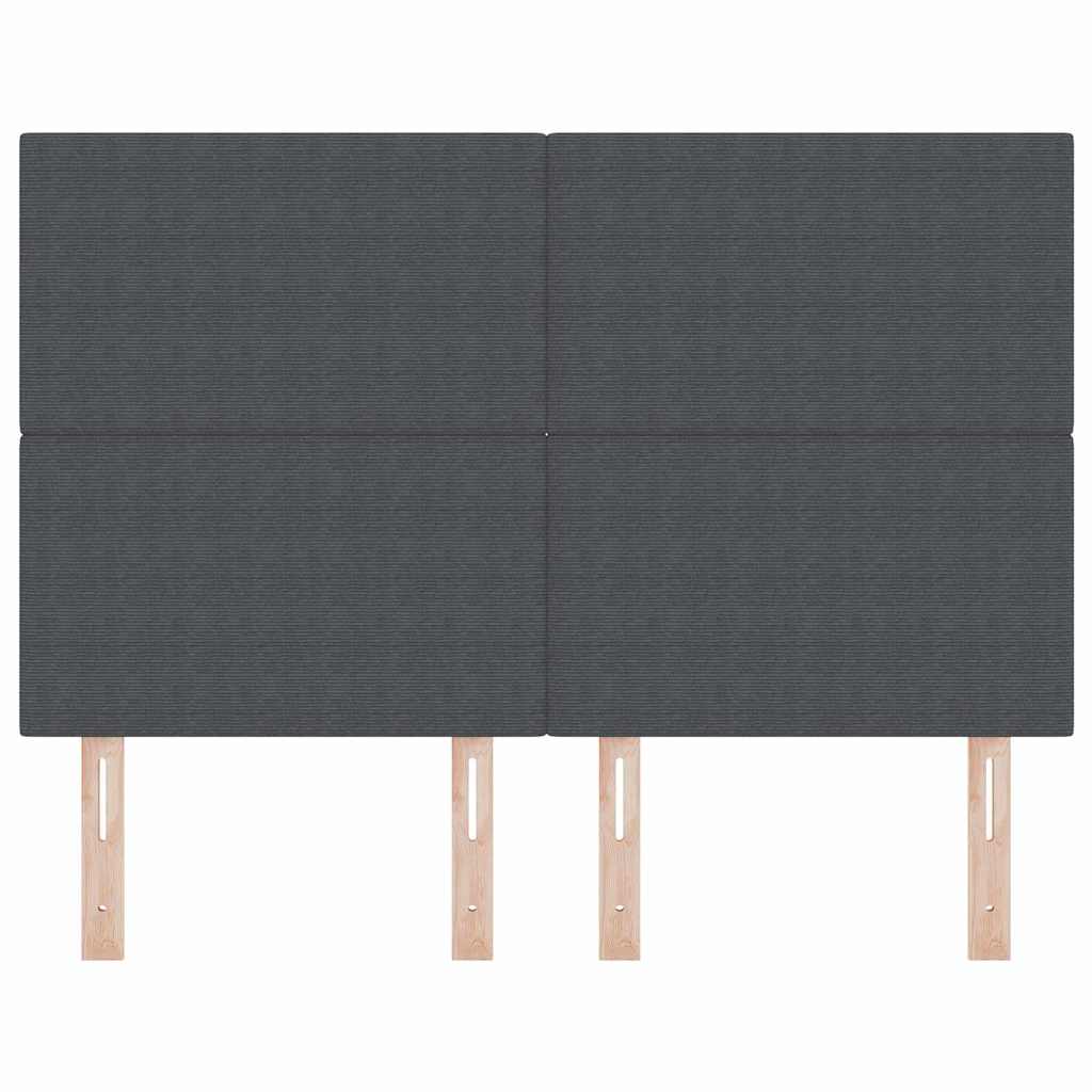 vidaXL LED Kopfteil mit LED-Lichtleisten Dunkelgrau 160 cm Polyester