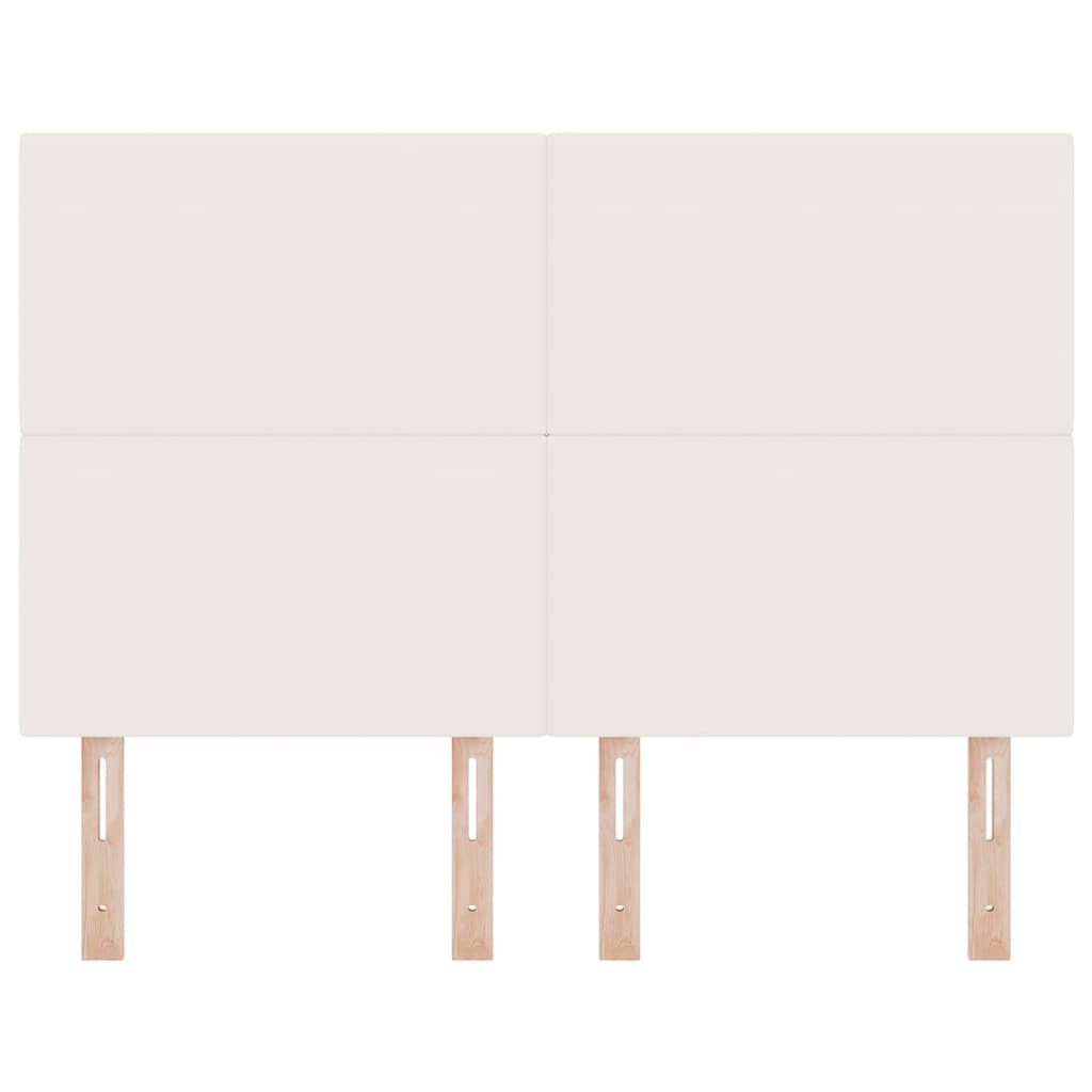 vidaXL LED Kopfteil mit LED-Lichtleisten Creme 160 cm Polyester