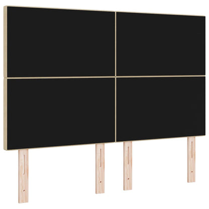 vidaXL LED Kopfteil mit LED-Lichtleisten Grau-Grün 160 cm Polyester