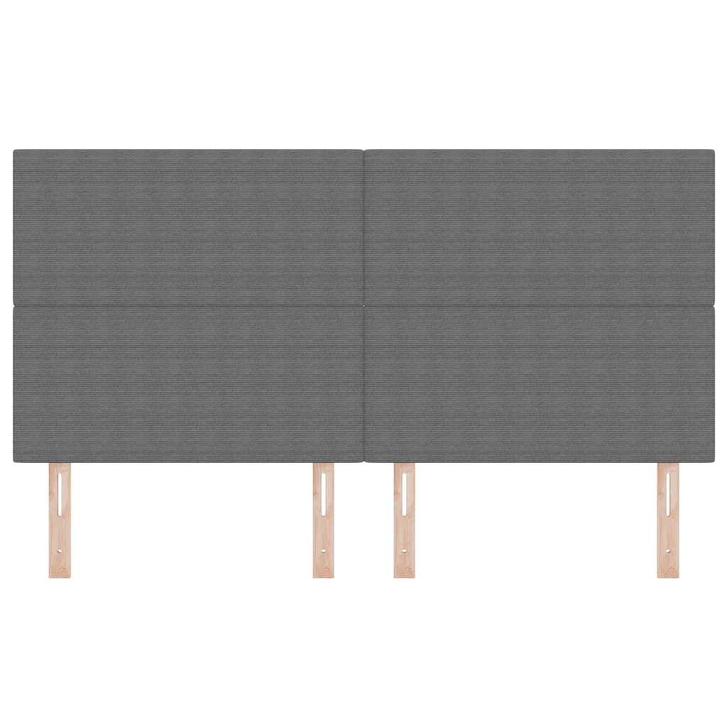 vidaXL LED Kopfteil mit LED-Lichtleisten Hellgrau 180 cm Polyester