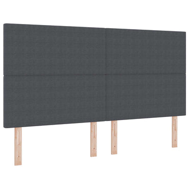vidaXL Tête de lit à LED avec bandes lumineuses LED Gris foncé 180 cm Polyester