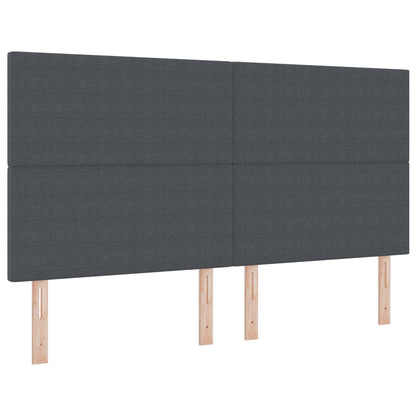 vidaXL LED Kopfteil mit LED-Lichtleisten Dunkelgrau 180 cm Polyester