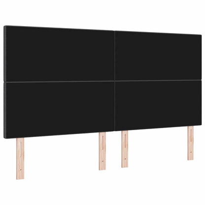vidaXL LED Kopfteil mit LED-Lichtleisten Dunkelgrau 180 cm Polyester
