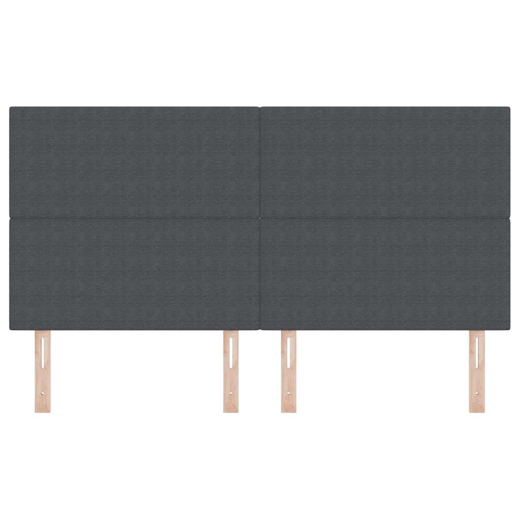 vidaXL LED Kopfteil mit LED-Lichtleisten Dunkelgrau 180 cm Polyester