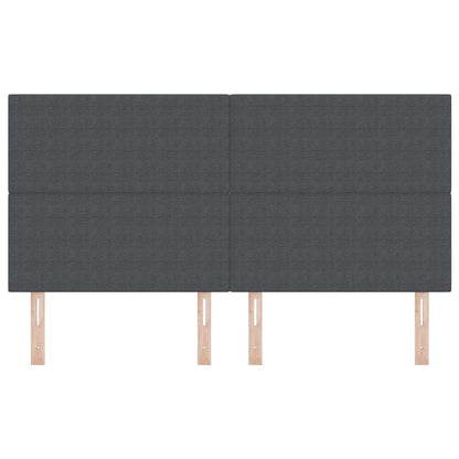 vidaXL LED Kopfteil mit LED-Lichtleisten Dunkelgrau 180 cm Polyester