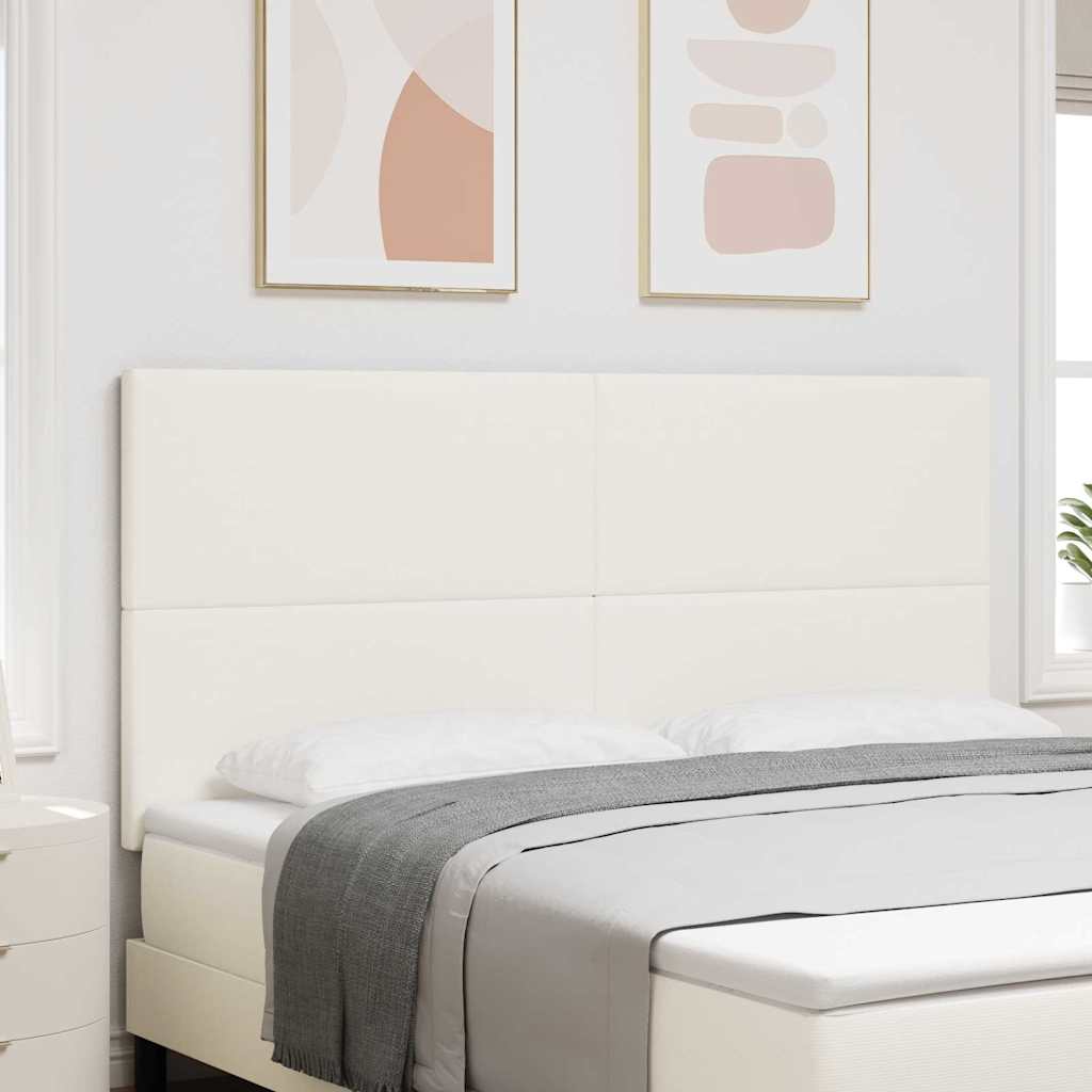 vidaXL LED Kopfteil mit LED-Lichtleisten Creme 180 cm Polyester