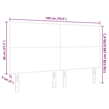 vidaXL LED Kopfteil mit LED-Lichtleisten Creme 180 cm Polyester