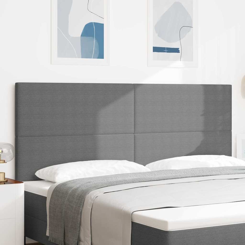 vidaXL Tête de lit LED avec bandes lumineuses LED Gris clair 200 cm Polyester