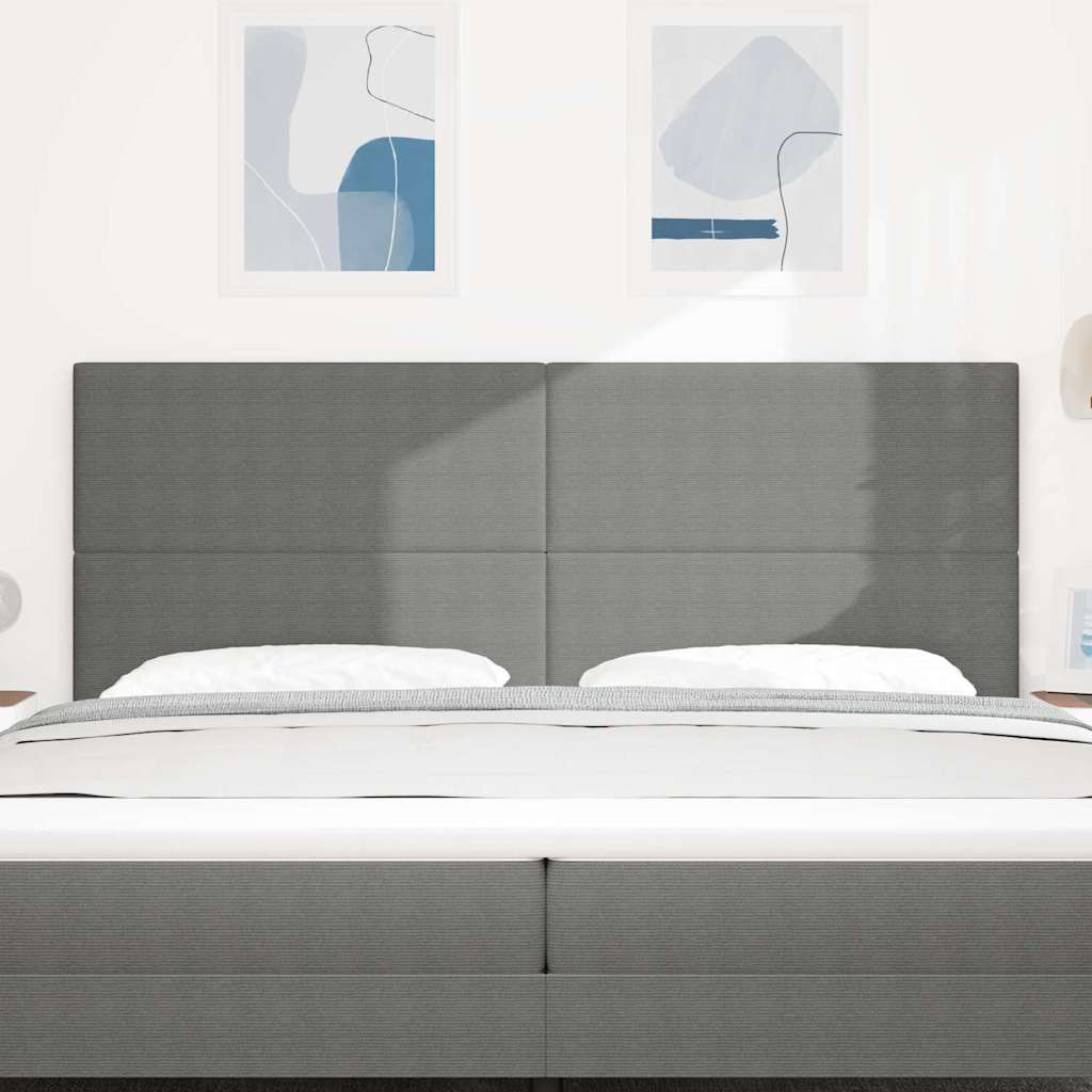 vidaXL Tête de lit LED avec bandes lumineuses LED Gris clair 200 cm Polyester