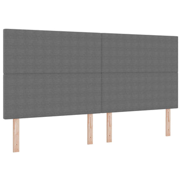 vidaXL LED Kopfteil mit LED-Lichtleisten Hellgrau 200 cm Polyester