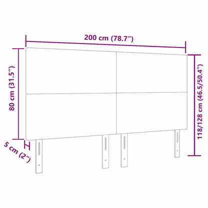 vidaXL Tête de lit LED avec bandes lumineuses LED Gris clair 200 cm Polyester