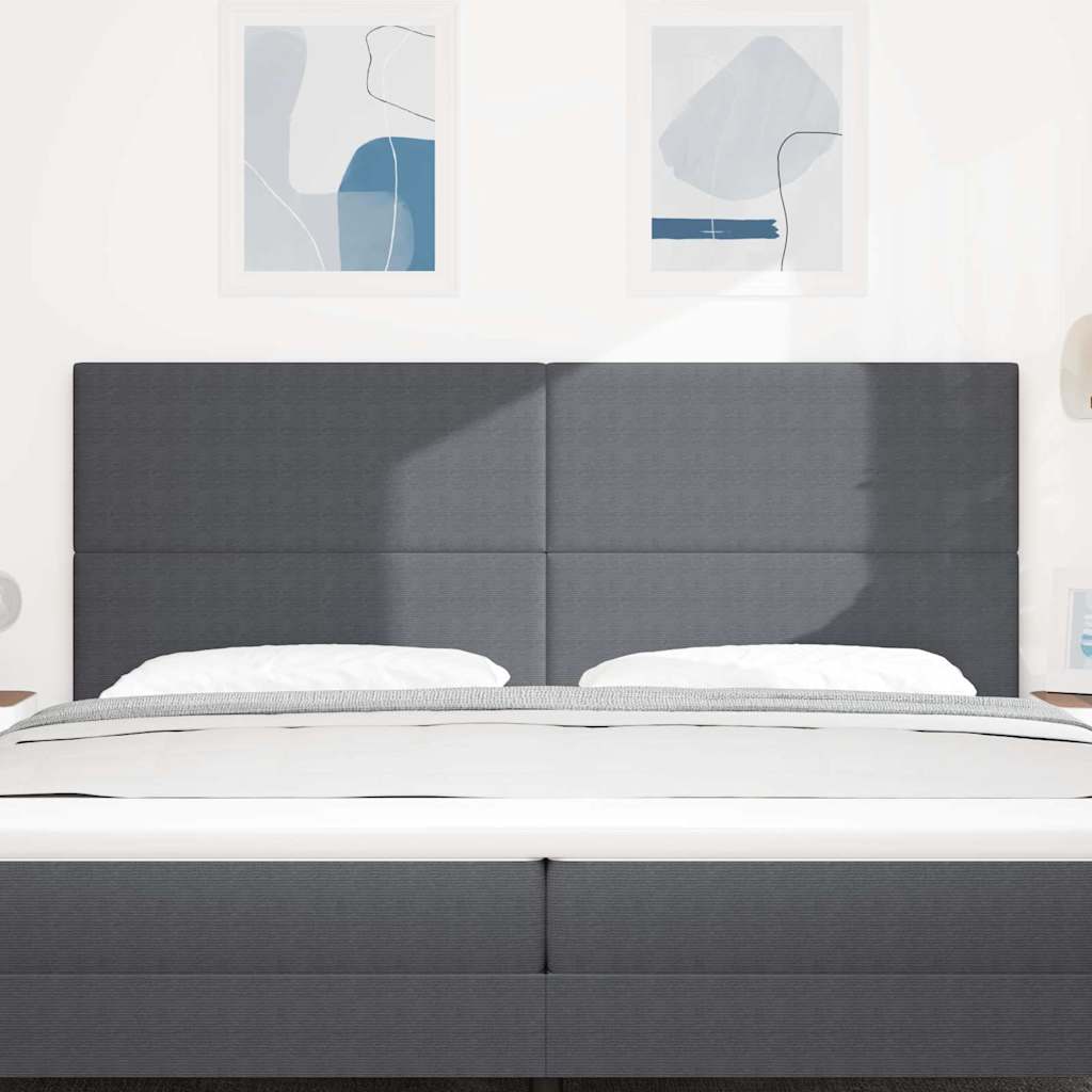 vidaXL Tête de lit LED avec bandes lumineuses LED Gris foncé 200 cm Polyester