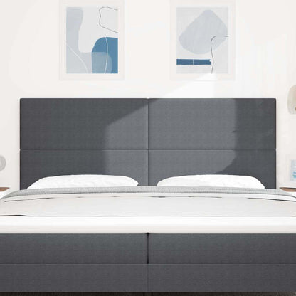 vidaXL Tête de lit LED avec bandes lumineuses LED Gris foncé 200 cm Polyester