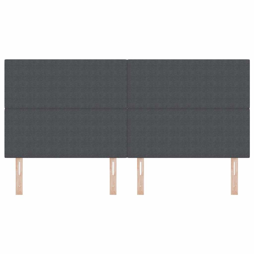 vidaXL Tête de lit LED avec bandes lumineuses LED Gris foncé 200 cm Polyester