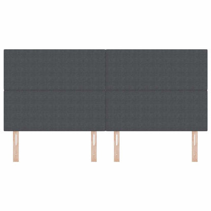 vidaXL Tête de lit LED avec bandes lumineuses LED Gris foncé 200 cm Polyester
