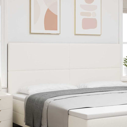 vidaXL LED Kopfteil mit LED-Lichtleisten Creme 200 cm Polyester