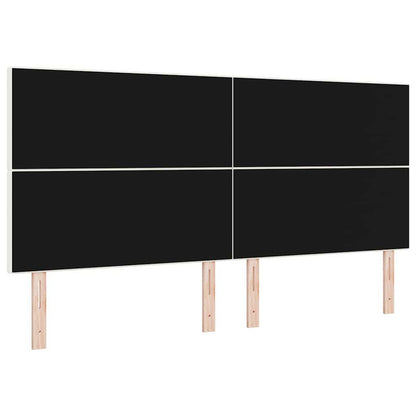 vidaXL LED Kopfteil mit LED-Lichtleisten Creme 200 cm Polyester